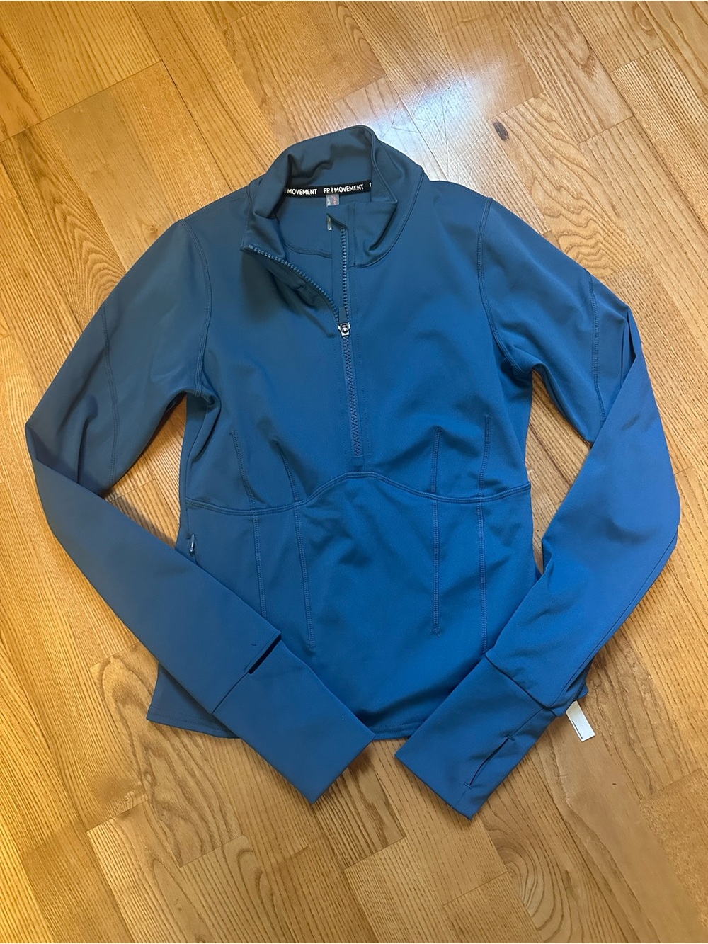 Free People Blue Quarter-Zip Performance Jacket